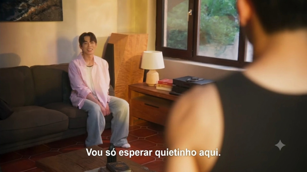 Chu Tae Jeong sorri dizendo que vai esperar quietinho na sala