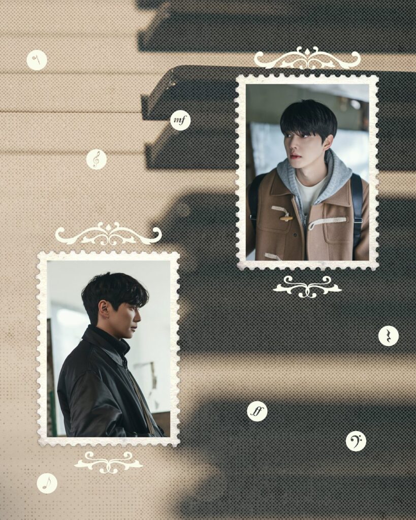  Song Kang e Lee Jun-young em foto conceitual conjunta de Four Hands, Two Sonatas
