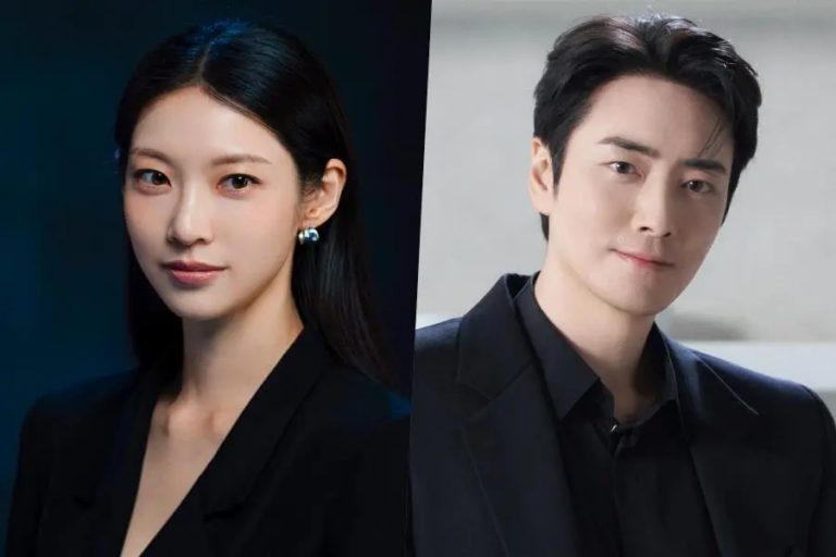 Gong Seung-yeon e Lee Jun-hyuk em fotos individuais lado a lado, anunciando negociação para A Casual Lie