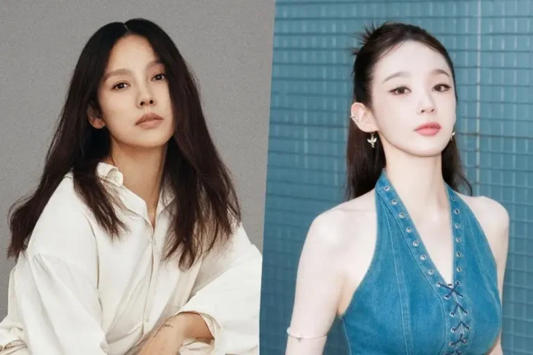 Lee Hyo-ri e Kang Min-kyung em fotos promocionais recentes, confirmadas como MCs especiais de Happy Together na KBS2